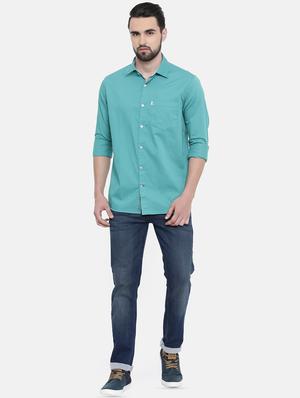blue solid casual shirt - 16238389 - Standard Image - 4