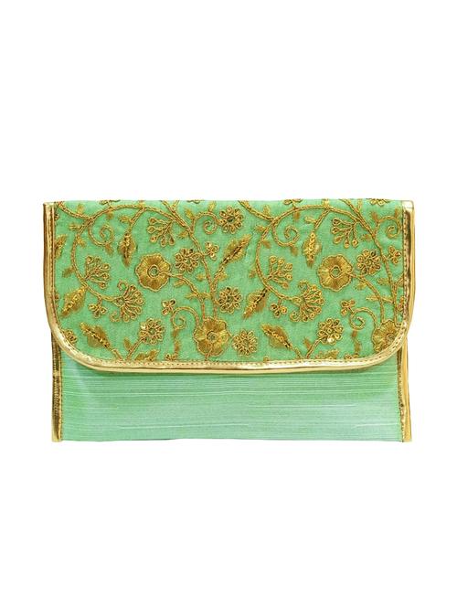 green silk ethnic sling bag - 16238631 - Standard Image - 1