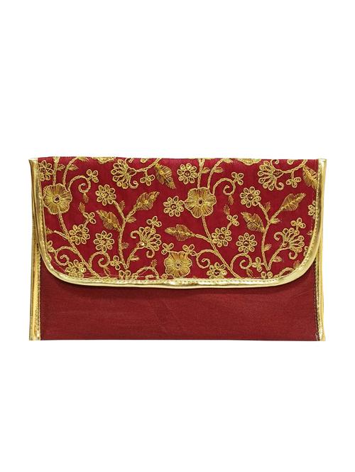 maroon silk ethnic sling bag - 16238632 - Standard Image - 1