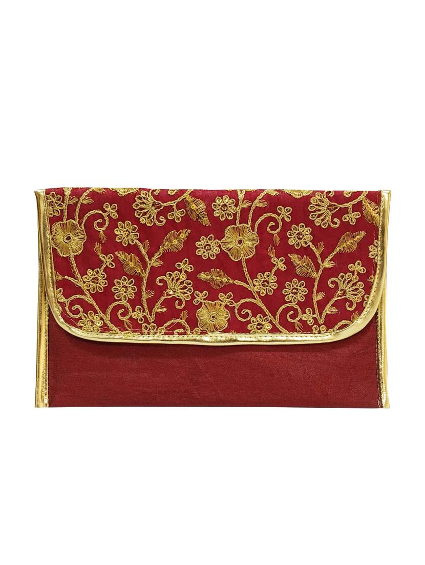 maroon silk ethnic sling bag - 16238632 - Zoom Image - 1