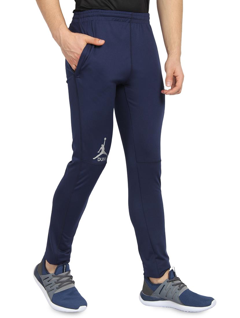 navy blue polyester full length track pant - 16239501 - Zoom Image - 2