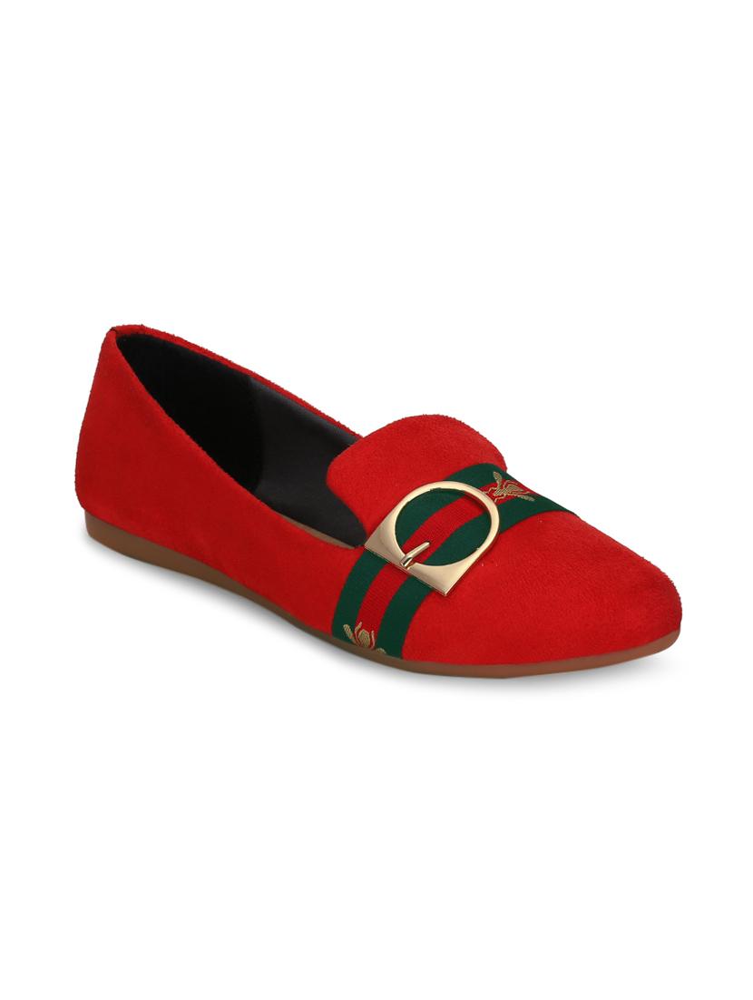 red slip on ballerinas - 16239512 - Zoom Image - 1