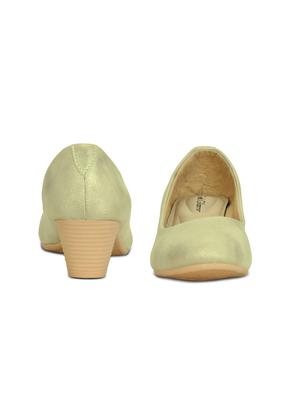 gold slip on pumps - 16239555 - Standard Image - 3