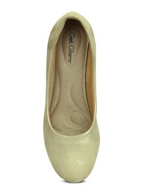 gold slip on pumps - 16239555 - Standard Image - 4
