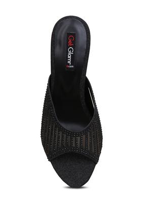 black slip on sandals - 16239569 - Standard Image - 4