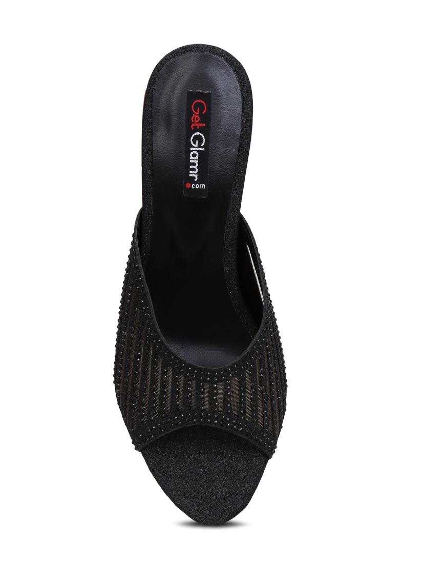 black slip on sandals - 16239569 - Zoom Image - 4