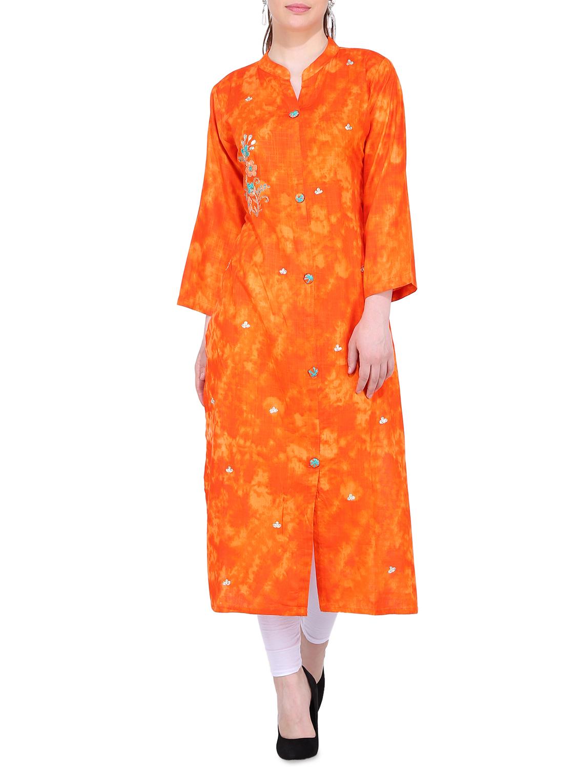 embroidered straight kurta - 16239649 - Zoom Image - 1