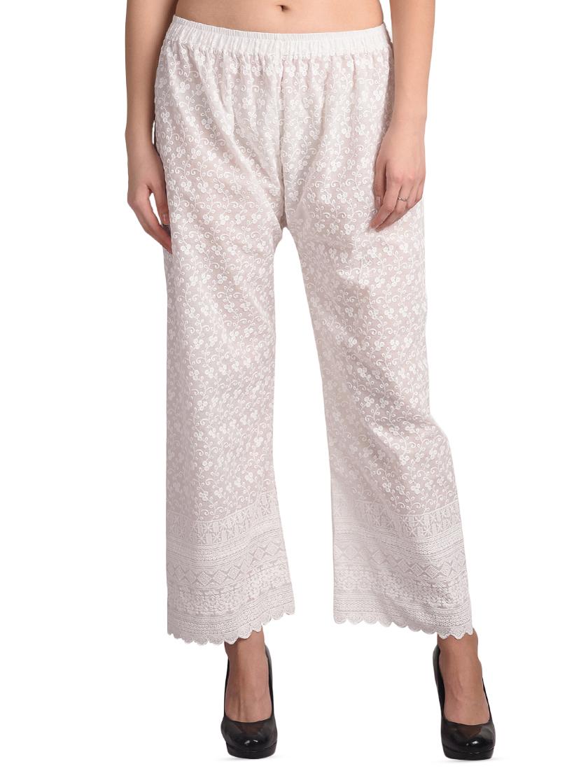 embroidered solid palazzo - 16239819 - Zoom Image - 1