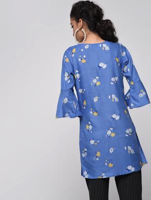 floral printed straight kurti - 16239831 - Standard Image - 4