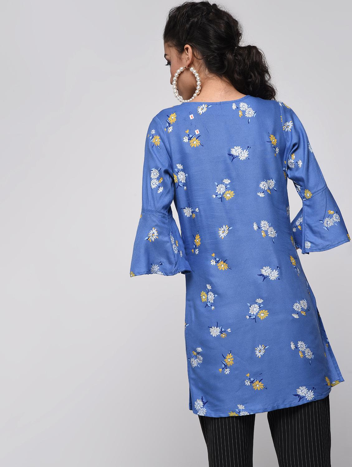 floral printed straight kurti - 16239831 - Zoom Image - 4