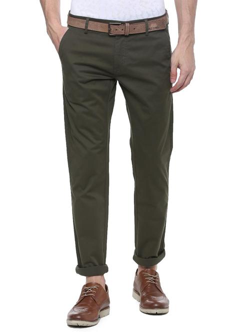 green solid chinos - 16239955 - Standard Image - 1