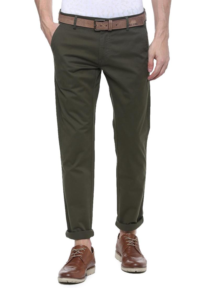 green solid chinos - 16239955 - Zoom Image - 1