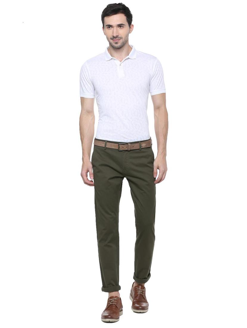 green solid chinos - 16239955 - Zoom Image - 3