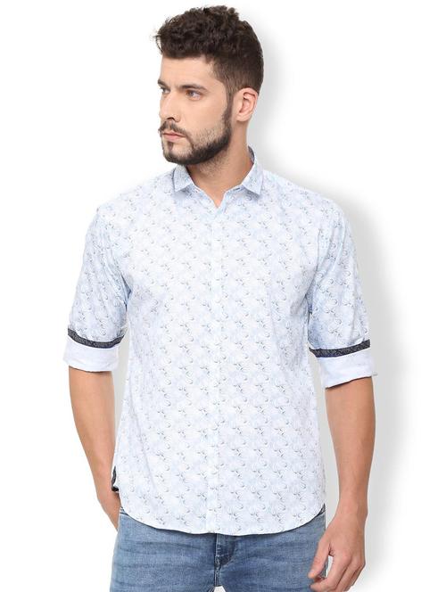 light blue paisley printed casual shirt - 16240204 - Standard Image - 1