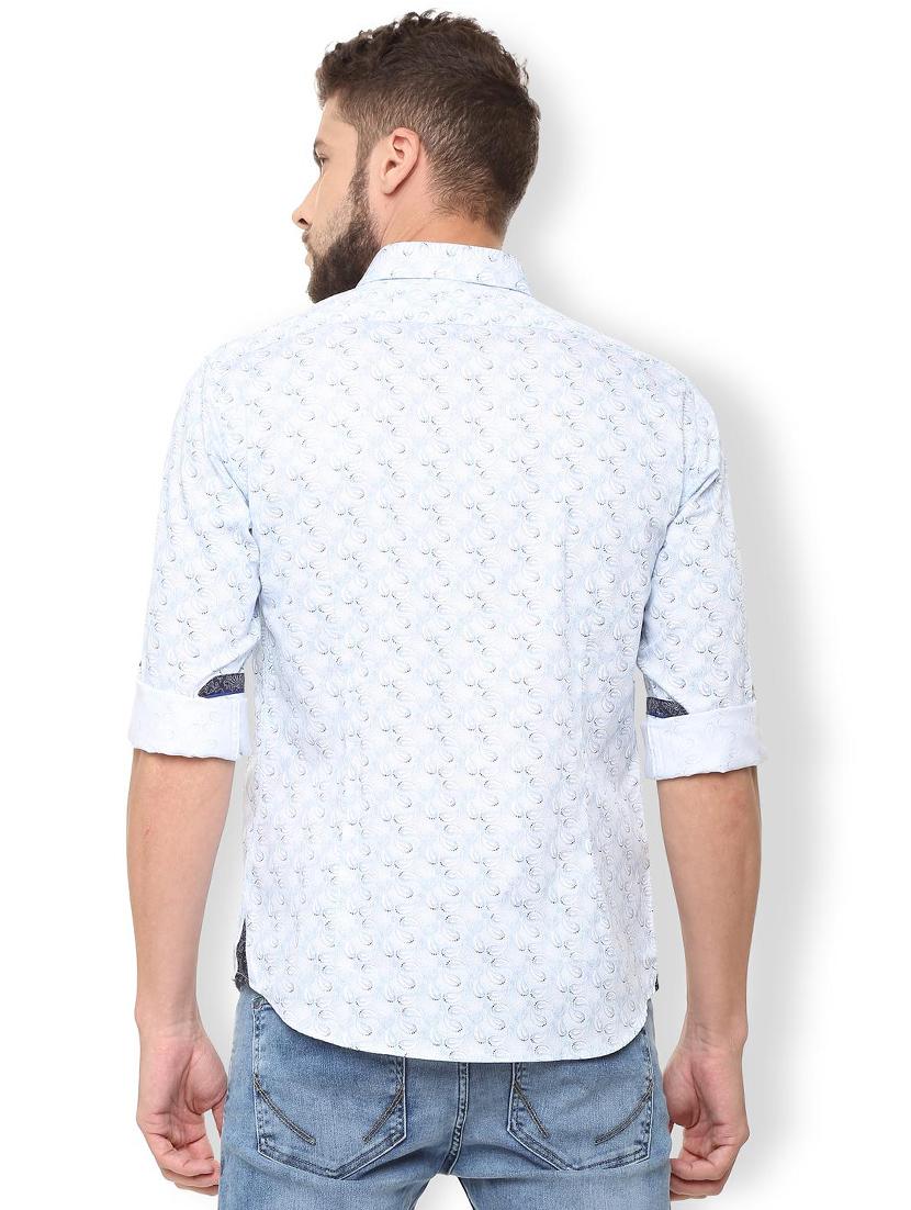 light blue paisley printed casual shirt - 16240204 - Zoom Image - 2