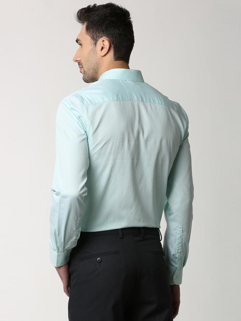 blue cotton formal shirt - 16240301 - Zoom Image - 3