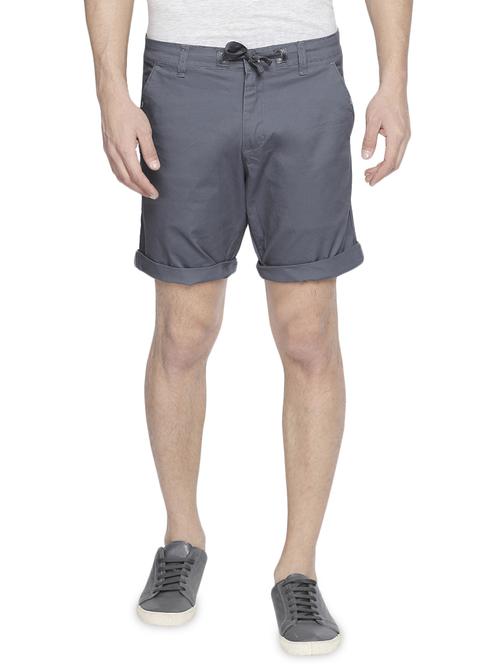 grey solid shorts - 16240781 - Standard Image - 1