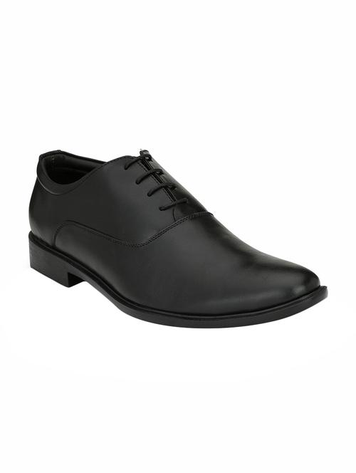 black leatherette lace-up oxfords - 16241381 - Standard Image - 1
