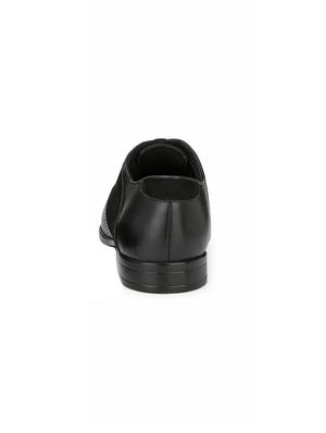 black leatherette lace-up oxfords - 16241382 - Standard Image - 3
