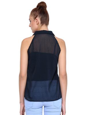 lace panel sheer top - 16241725 - Standard Image - 3