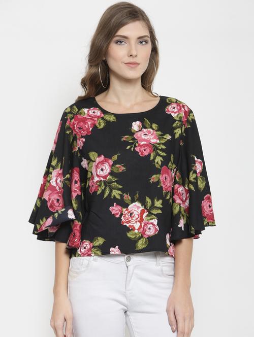 ruffle sleeved floral top - 16241733 - Standard Image - 1