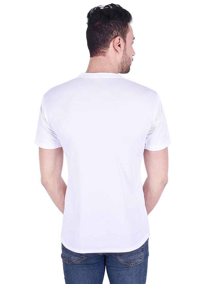 white polyester chest print tshirt - 16241978 - Zoom Image - 3