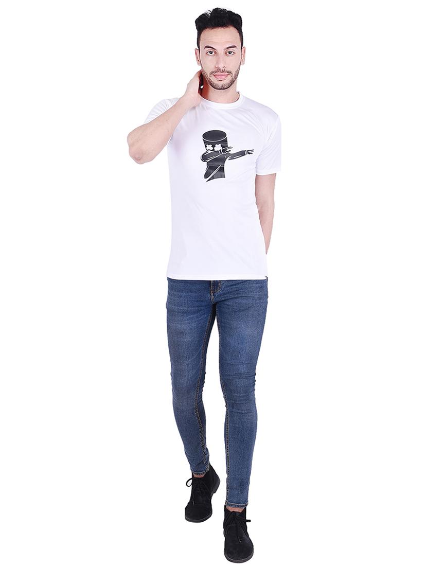 white polyester chest print tshirt - 16241978 - Zoom Image - 4