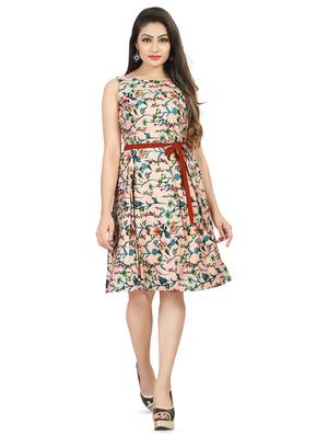 tie knot printed a line dress - 16242026 - Standard Image - 4