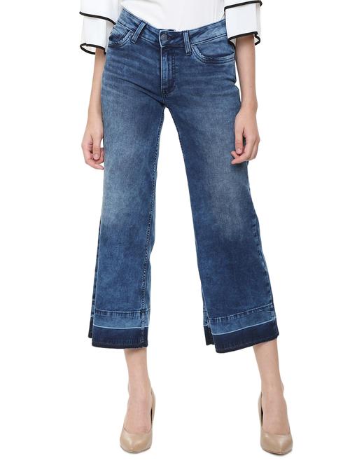 stone washed wide leg jeans - 16242123 - Standard Image - 1