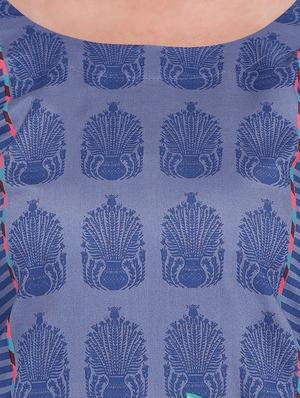 block printed kurta with palazzo set - 16242352 - Standard Image - 4