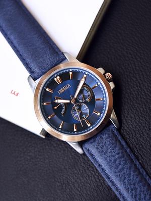blue leather strap watch - 16242499 - Standard Image - 2