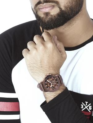 brown leather strap watch - 16242501 - Standard Image - 5
