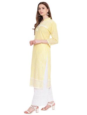 chikankari kurta with palazzo set - 16242508 - Standard Image - 2