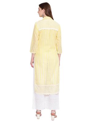 chikankari kurta with palazzo set - 16242508 - Standard Image - 3