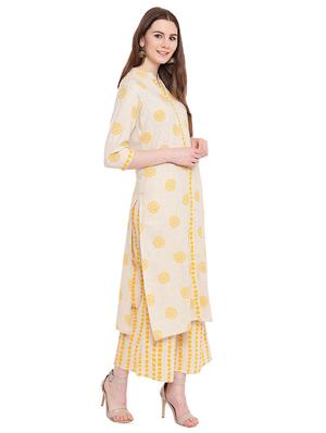 printed straight kurta palazzo set - 16242510 - Standard Image - 2