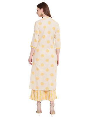 printed straight kurta palazzo set - 16242510 - Standard Image - 3