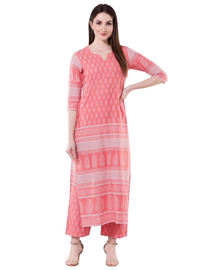paisley printed kurta with palazzo set - 16242520 - Zoom Image - 1