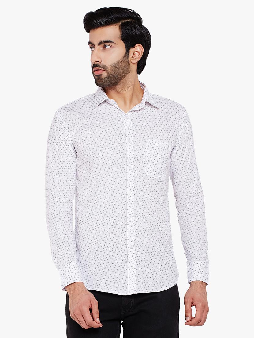 white printed casual shirt - 16242778 - Zoom Image - 1