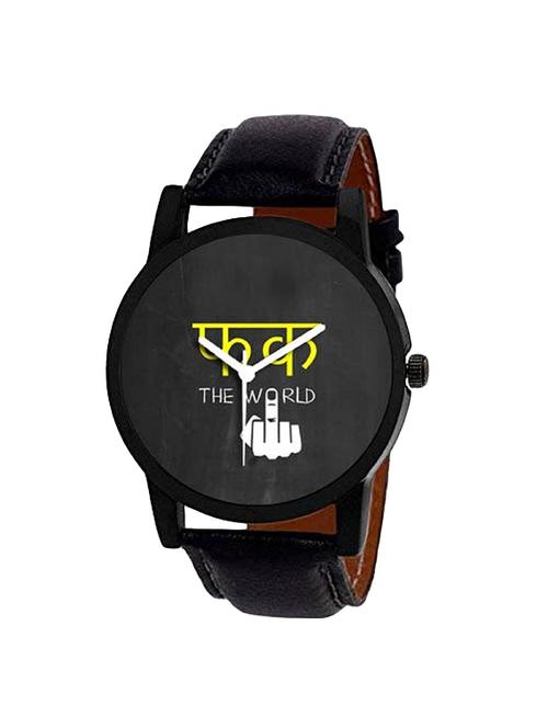 Jack klein Men's Stylish Black Dial Strap Analog Watch - 16242900 - Very Small Image - 1