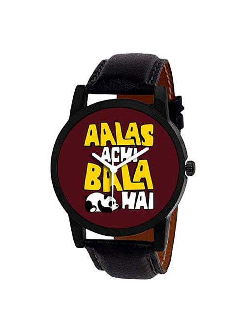 jack klein men's stylish brown dial black strap analog watch - 16242904 - Standard Image - 1