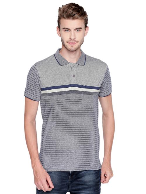 grey striped polo tshirt - 16243992 - Very Small Image - 1
