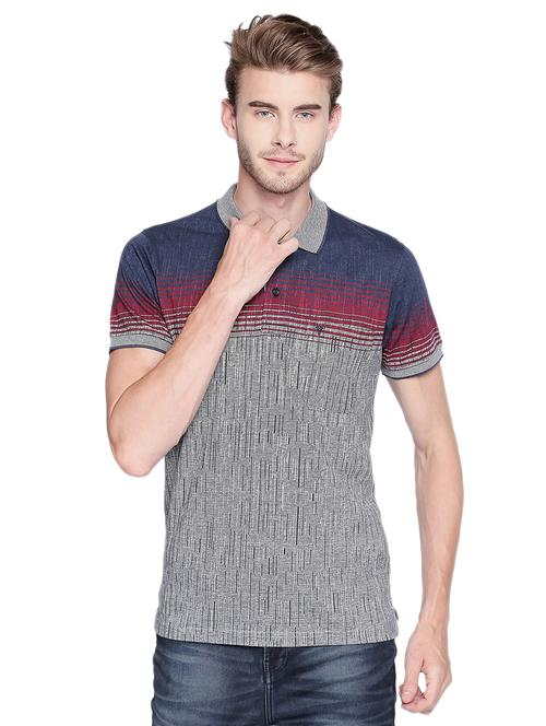 grey cotton blend polo t-shirt - 16243993 - Standard Image - 1