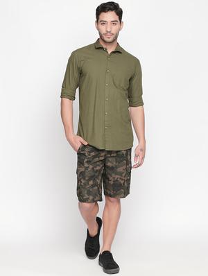 green solid casual shirt - 16244002 - Standard Image - 4