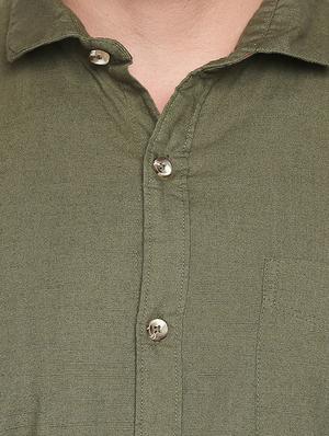 green solid casual shirt - 16244002 - Standard Image - 5