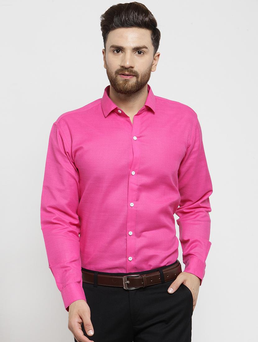 pink solid casual shirt - 16244032 - Zoom Image - 1