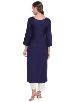 foil printed straight kurta - 16244136 - Standard Image - 3