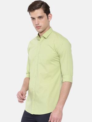green solid casual shirt - 16244221 - Standard Image - 2