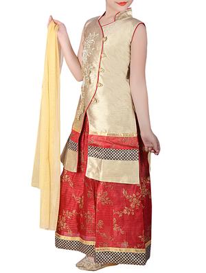 red silk blend lehnga choli - 16244350 - Standard Image - 2