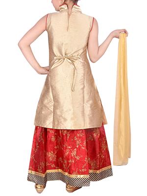 red silk blend lehnga choli - 16244350 - Standard Image - 3