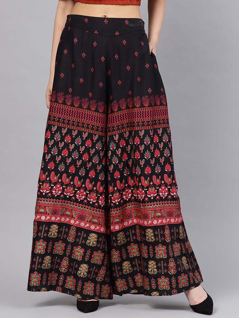 Printed flared palazzo - 16244558 - Zoom Image - 1